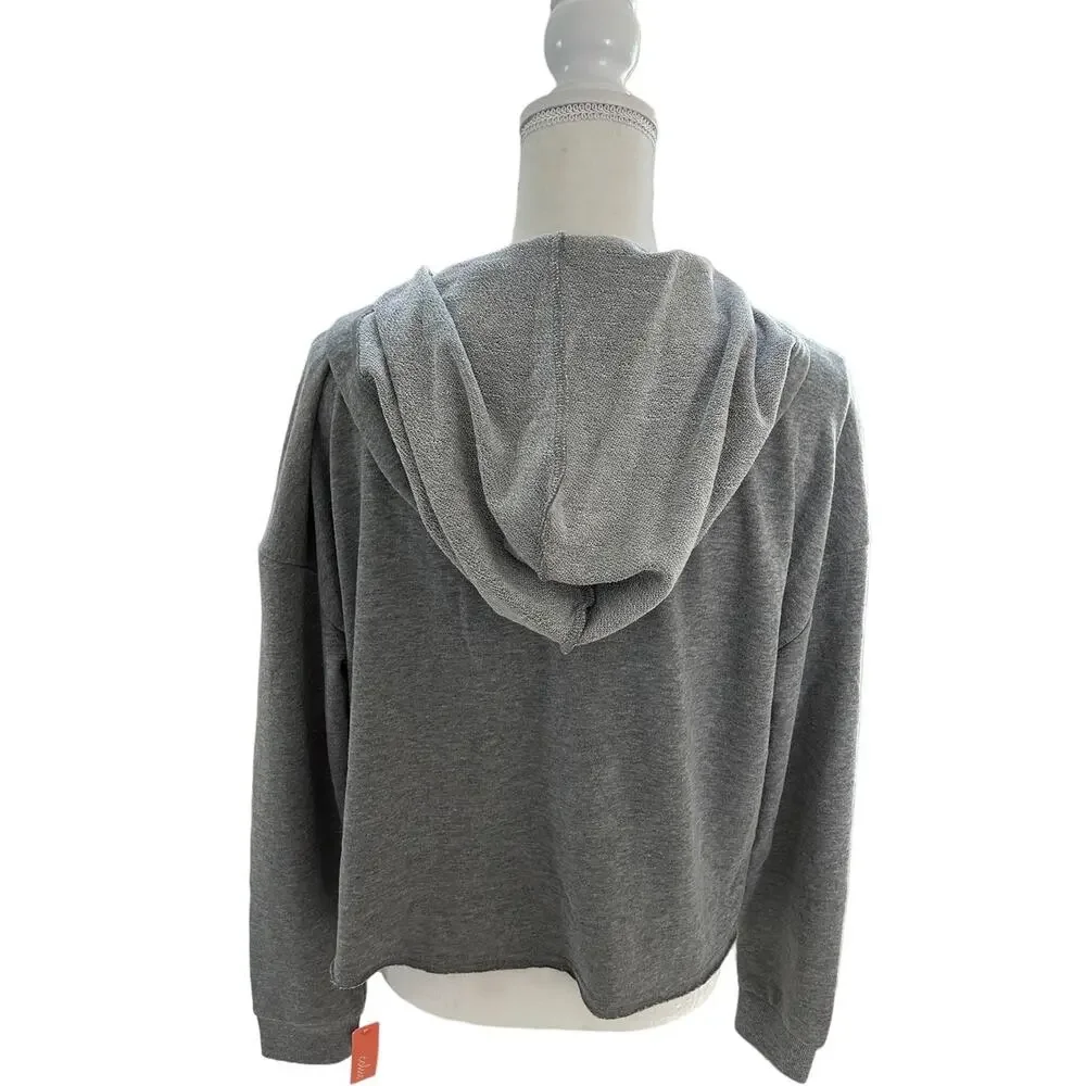 NWT Anxiety Club Dripping Smiley Face Gray Hooded Sweatshirt Oversized SZ Small - Picture 5 of 12
